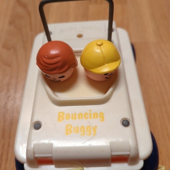 Bouncing Buggy Fisher Price Bouncing Buggy Toy 1973 Vintage Toy Car Pull Toy - Picture 4 of 8